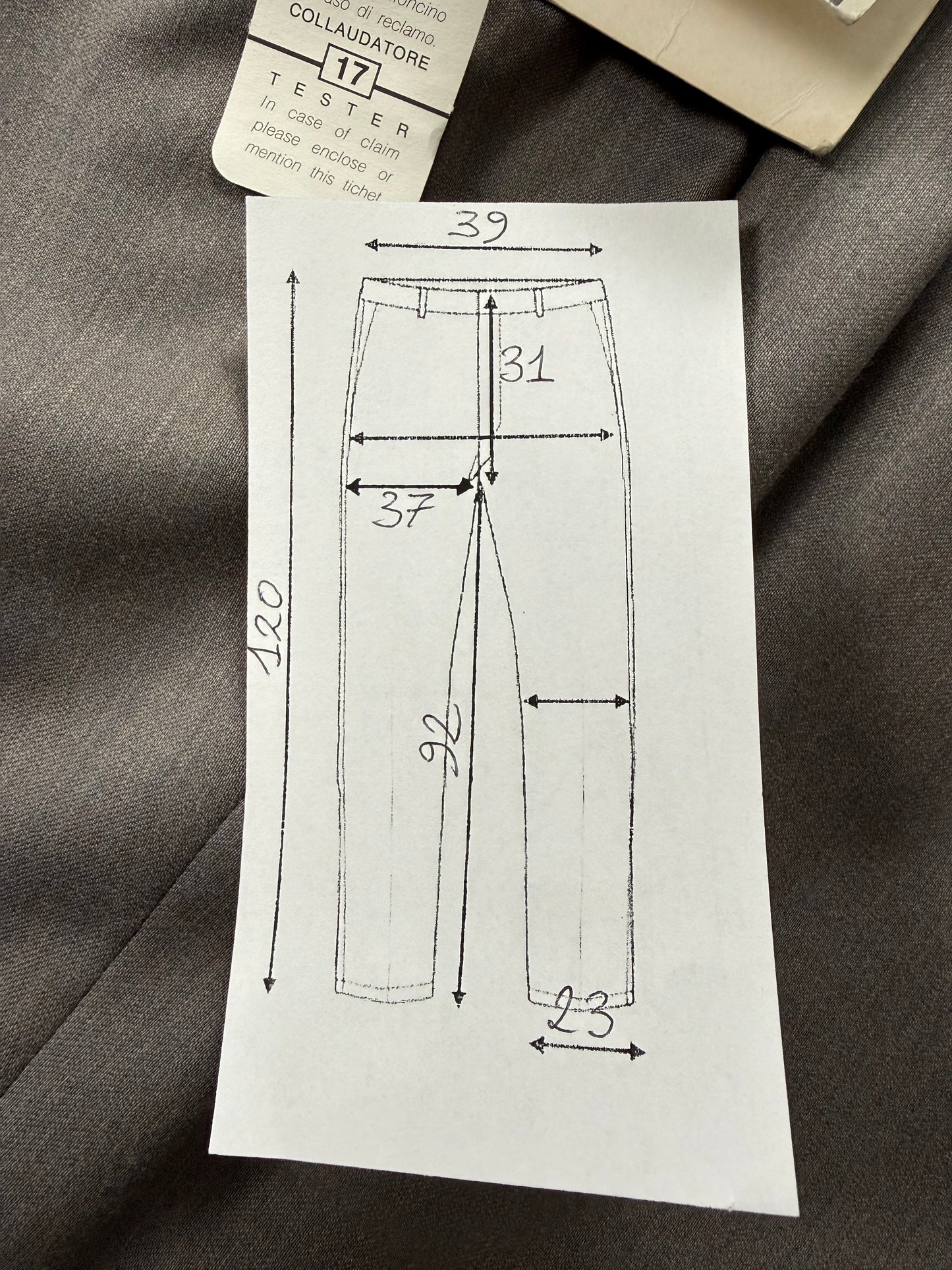 Pantaloni anni '80 NOS fresco lana grigio-verde (4 pinces!) - tg. 44/46