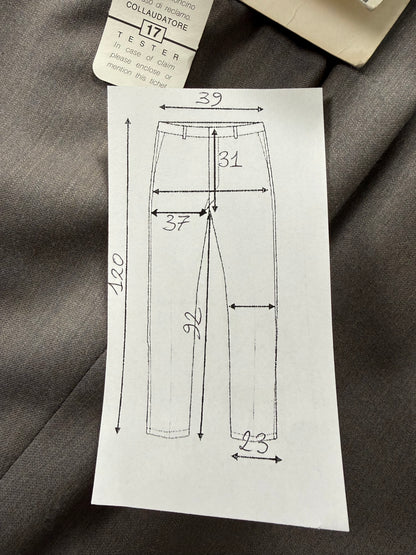 Pantaloni anni '80 NOS fresco lana grigio-verde (4 pinces!) - tg. 44/46