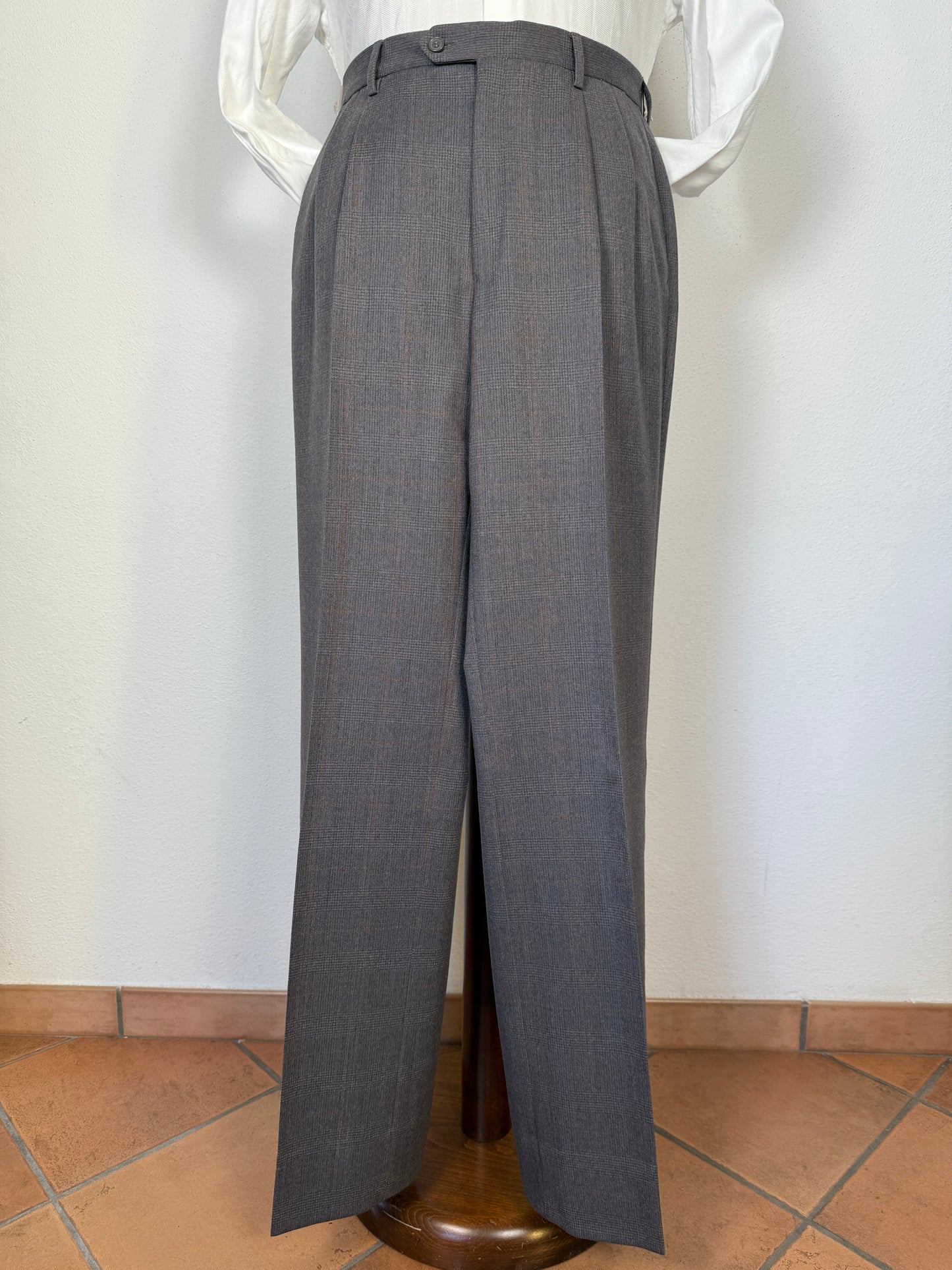 Completo doppiopetto anni ‘70/‘80 flanella principe di Galles (NOS) - tg. 48