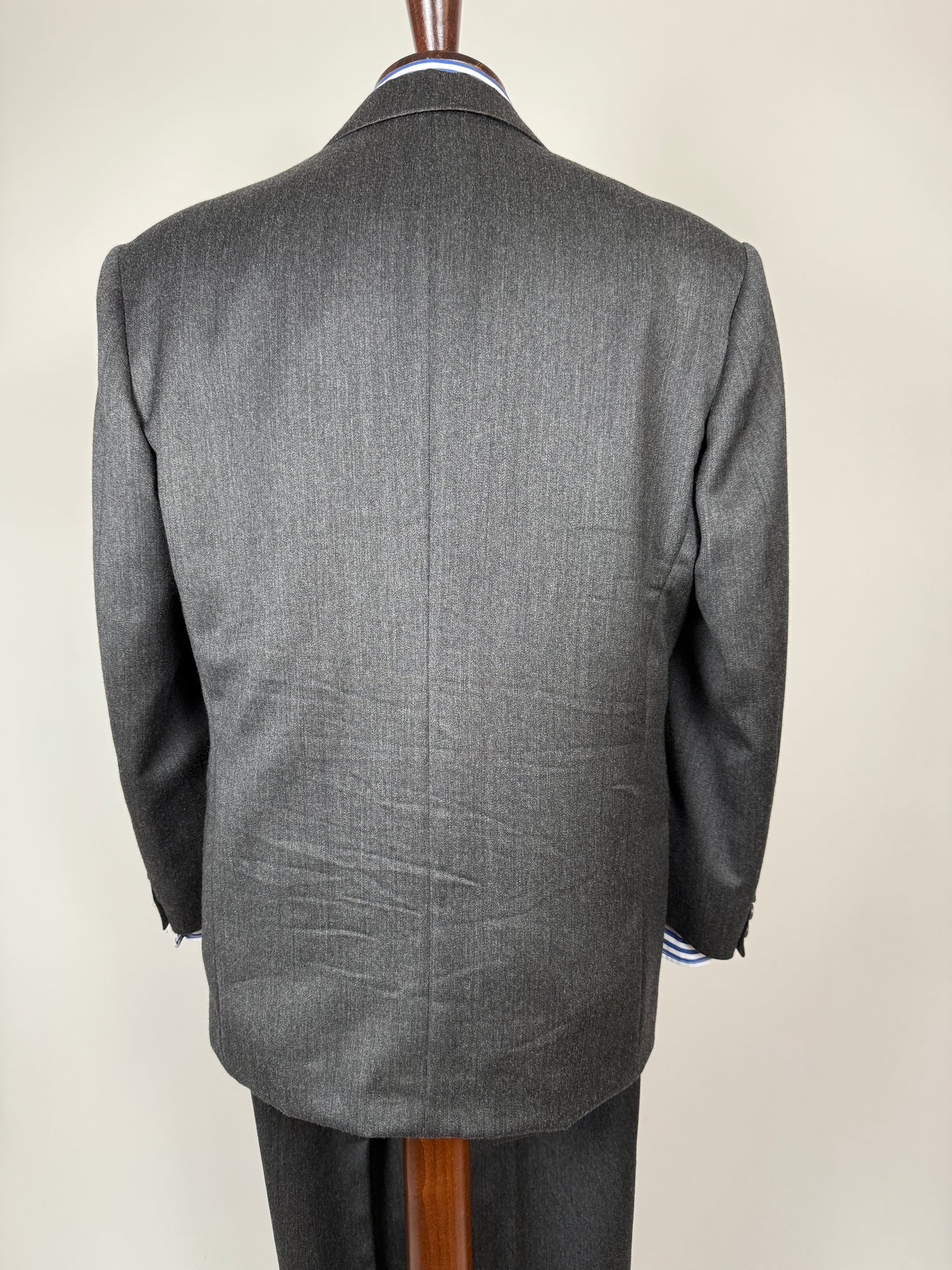 Completo doppiopetto anni ‘80 flanella antracite - tg. 52
