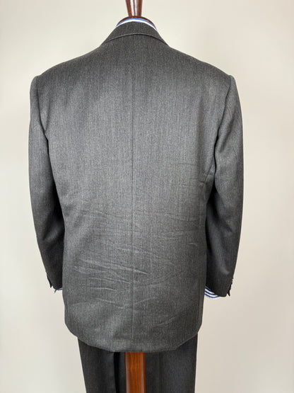 Completo doppiopetto anni ‘80 flanella antracite - tg. 52