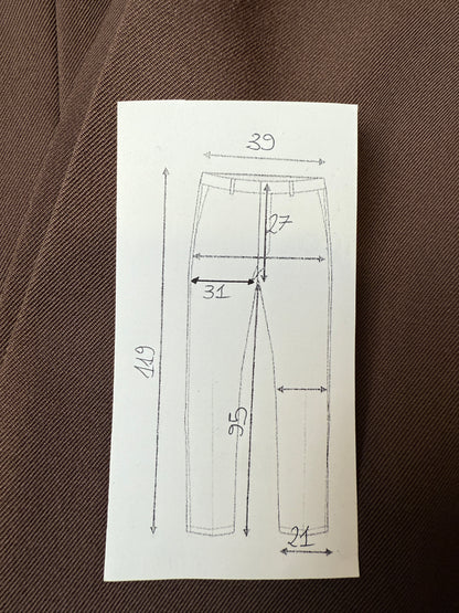 Pantaloni anni ‘80 in twill di lana color cioccolato (NOS) - tg. 44