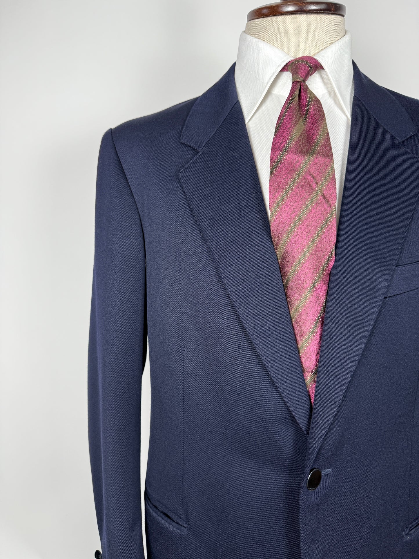 Blazer anni ‘70 in twill pettinato navy - tg. 50/52