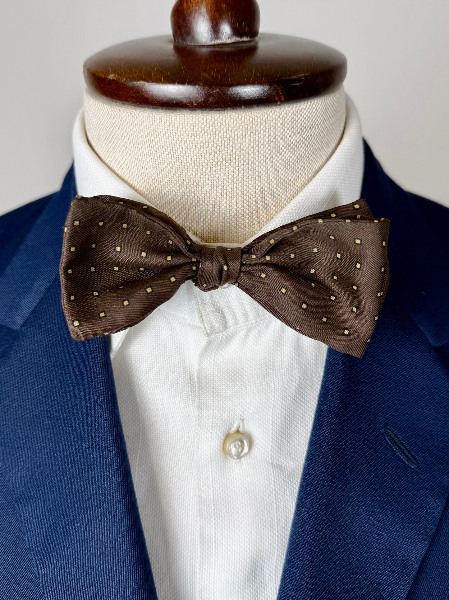 Papillon vintage marrone micro fantasia