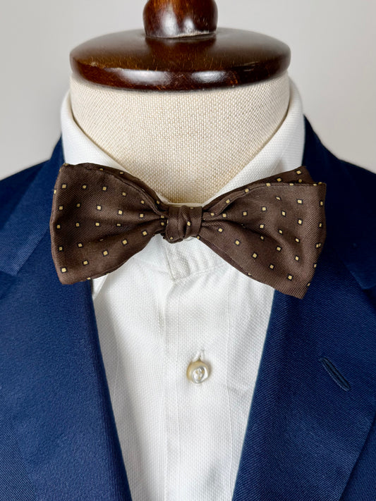 Papillon vintage marrone micro fantasia