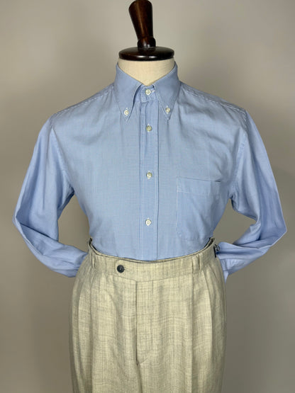 Camicia Avon celli vintage micro pied-de-poule azzurro - M collo 39