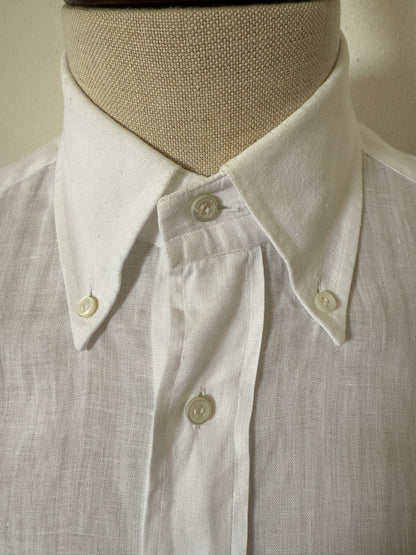 Camicia Brioni bianca in puro lino - L collo 41