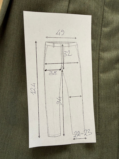 Pantaloni fresco lana verde scuro anni '80 (NOS) - tg. 54/56