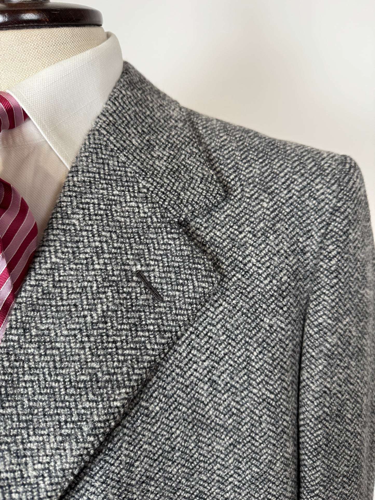 Cappotto anni ‘60/‘70 tweed spigato/chevron - tg. 52-54