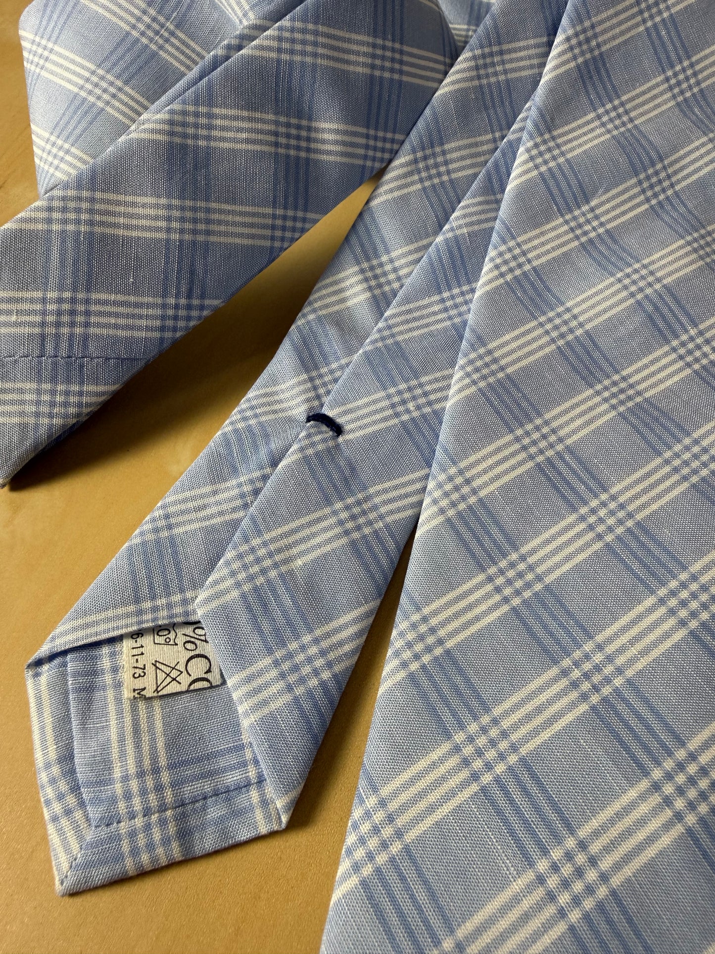 Cravatta napoletana 100% cotone a quadri turchese (nuova)
