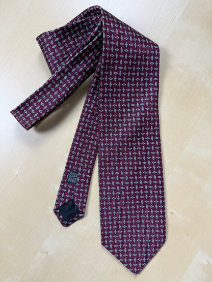 Cravatta bordeaux micro fantasia