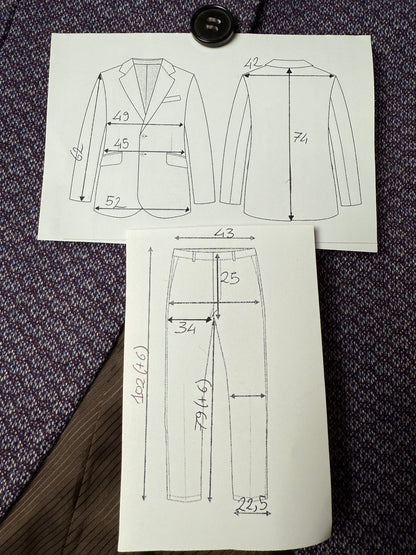 Completo anni ‘70 viola optical - tg. 44