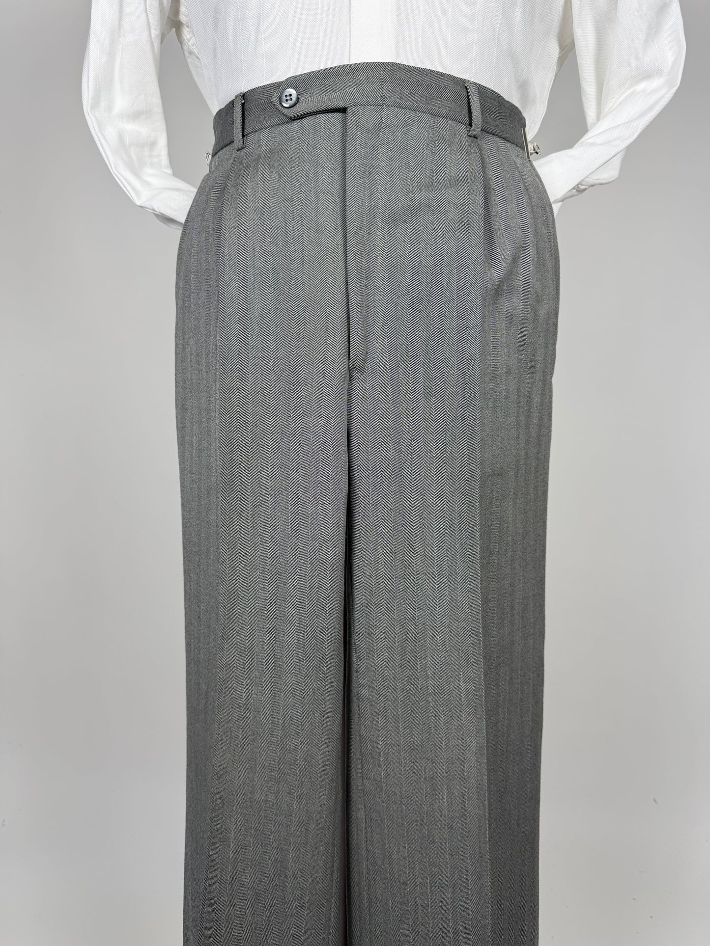 Completo 3 pezzi anni '70 herrigbone grigio - tg. 44