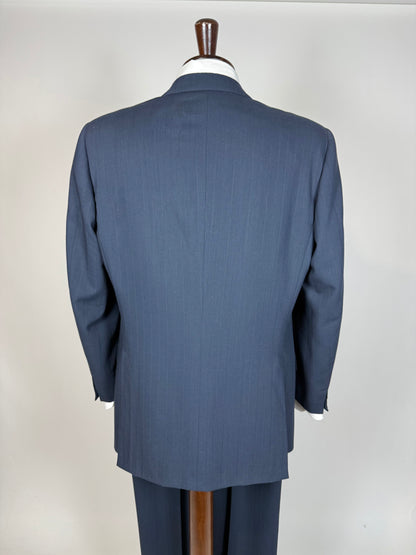 Completo anni '80 lana pettinata verde-blu petrolio - tg. 52