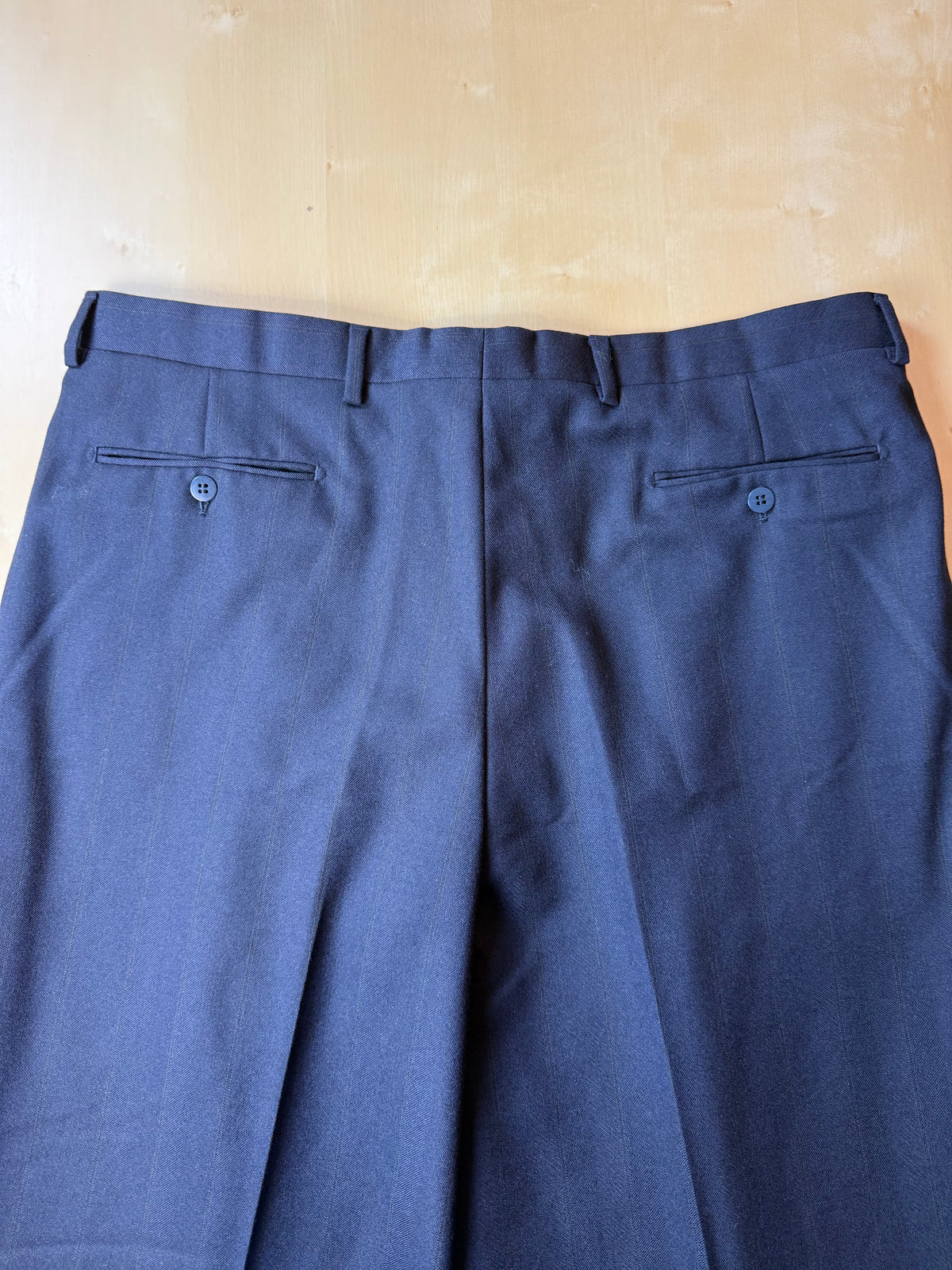 Completo doppiopetto Yves Saint Laurent anni '80 flanella blu - tg. 54/56