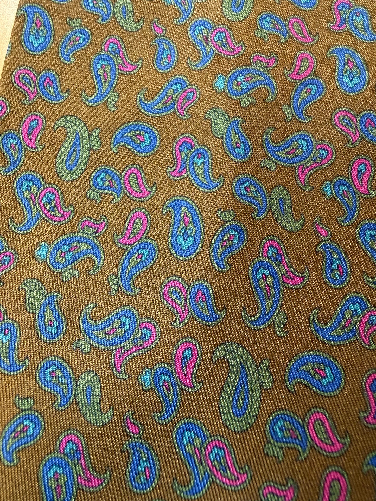 Cravatta Armani vintage paisley cachi