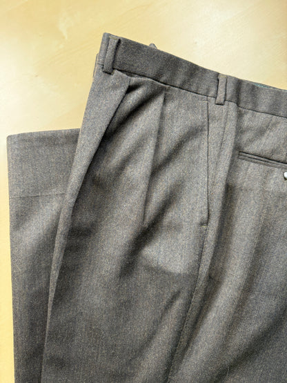 Pantaloni flanella marrone spigato - tg. 56/58