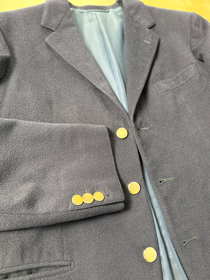 Navy blazer sartoriale anni ‘90 in panno lana e cashmere - tg. 48