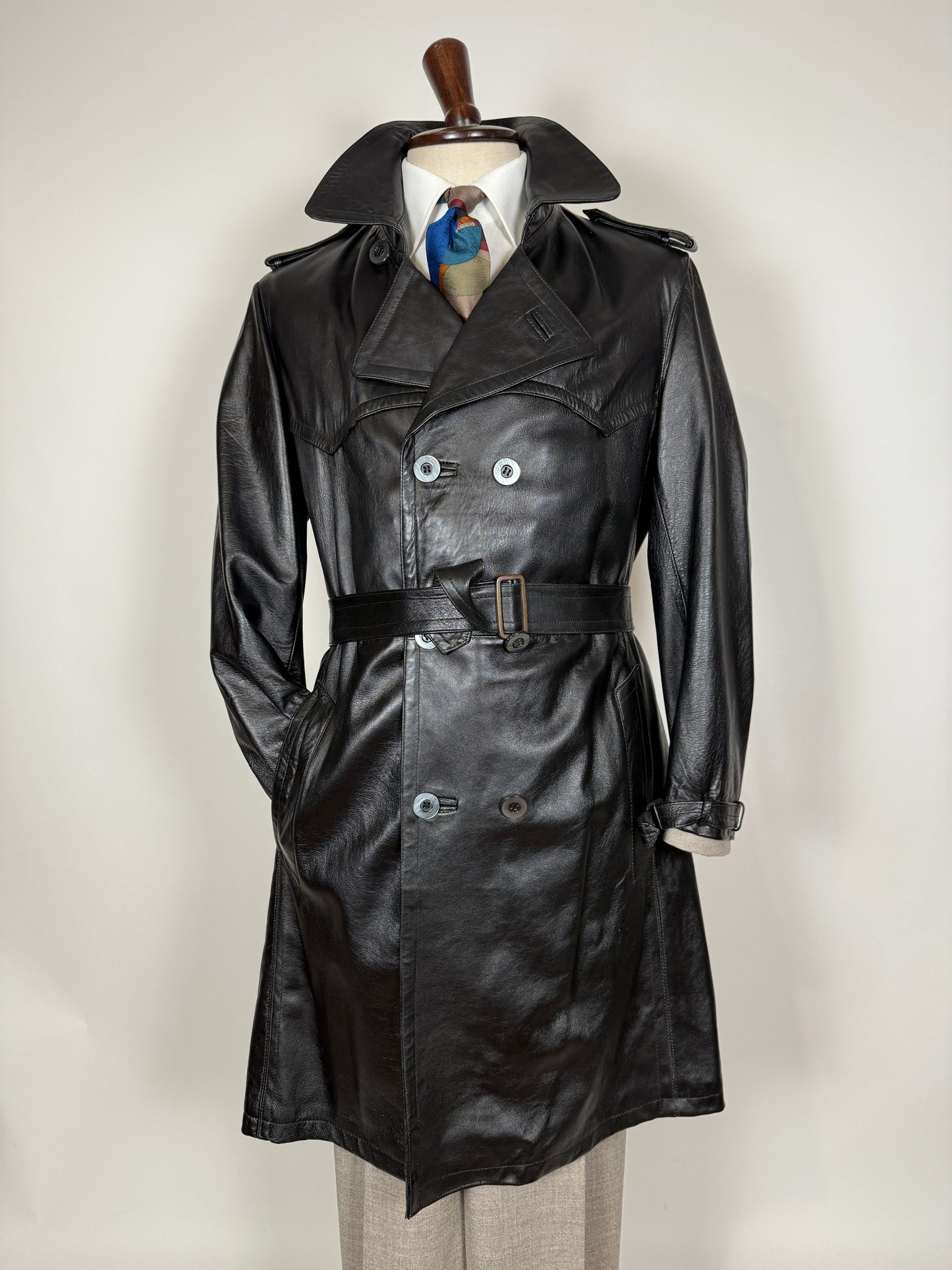 Trench anni ‘70 in pelle - tg. 44/46