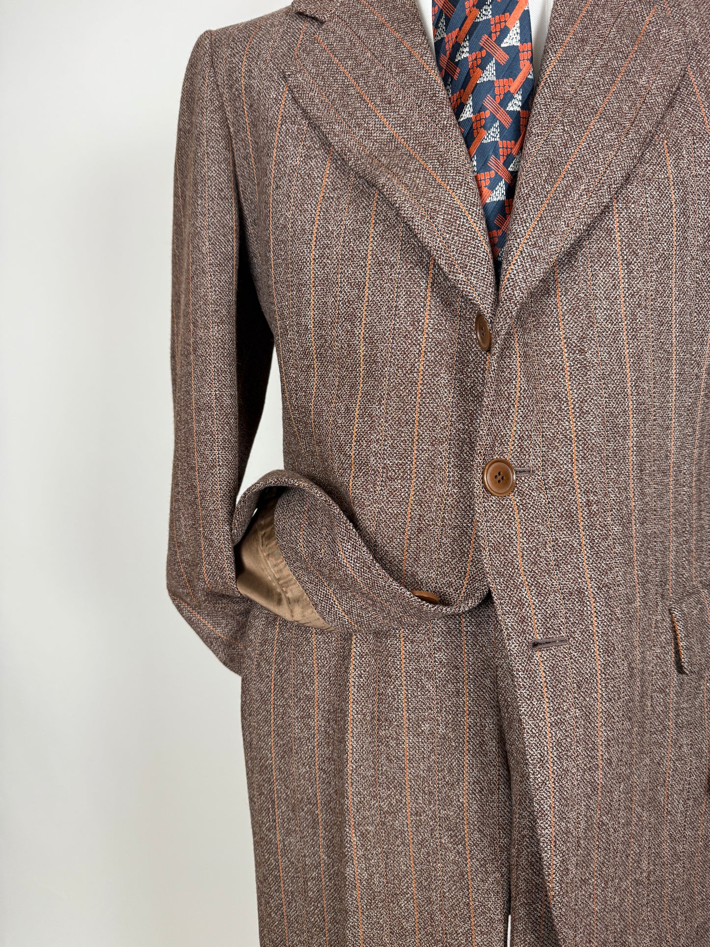 Completo anni ‘70 tweed marrone - tg. 50