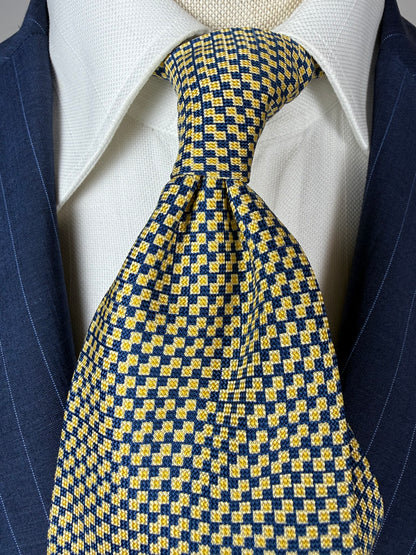 Cravatta Etro quadretti giallo e blu