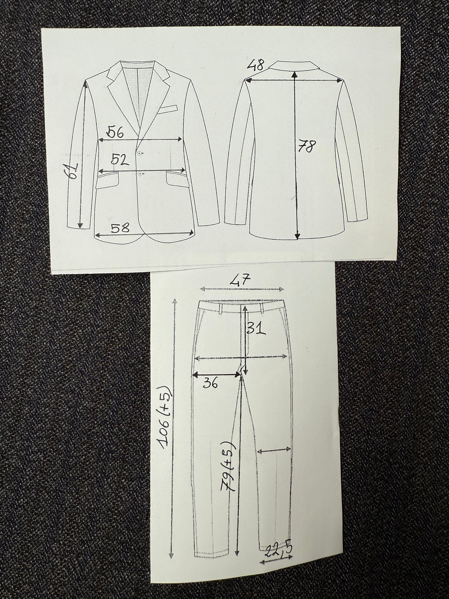 Completo sartoriale anni ‘60 grigio sale pepe - tg. 50/52