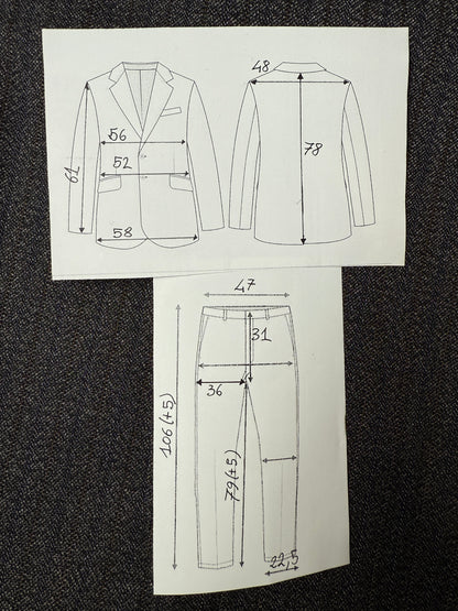 Completo sartoriale anni ‘60 grigio sale pepe - tg. 50/52