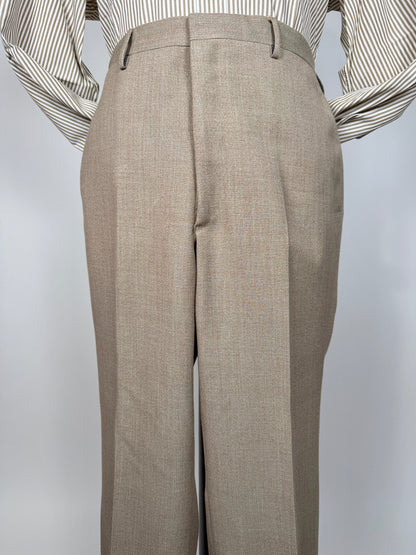 Completo 3 pezzi anni ‘70 hopsack beige - tg. 50/52 drop basso