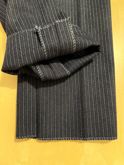 Completo Marzotto anni ‘70/‘80 in flanella blu gessato (NOS) - tg. 44