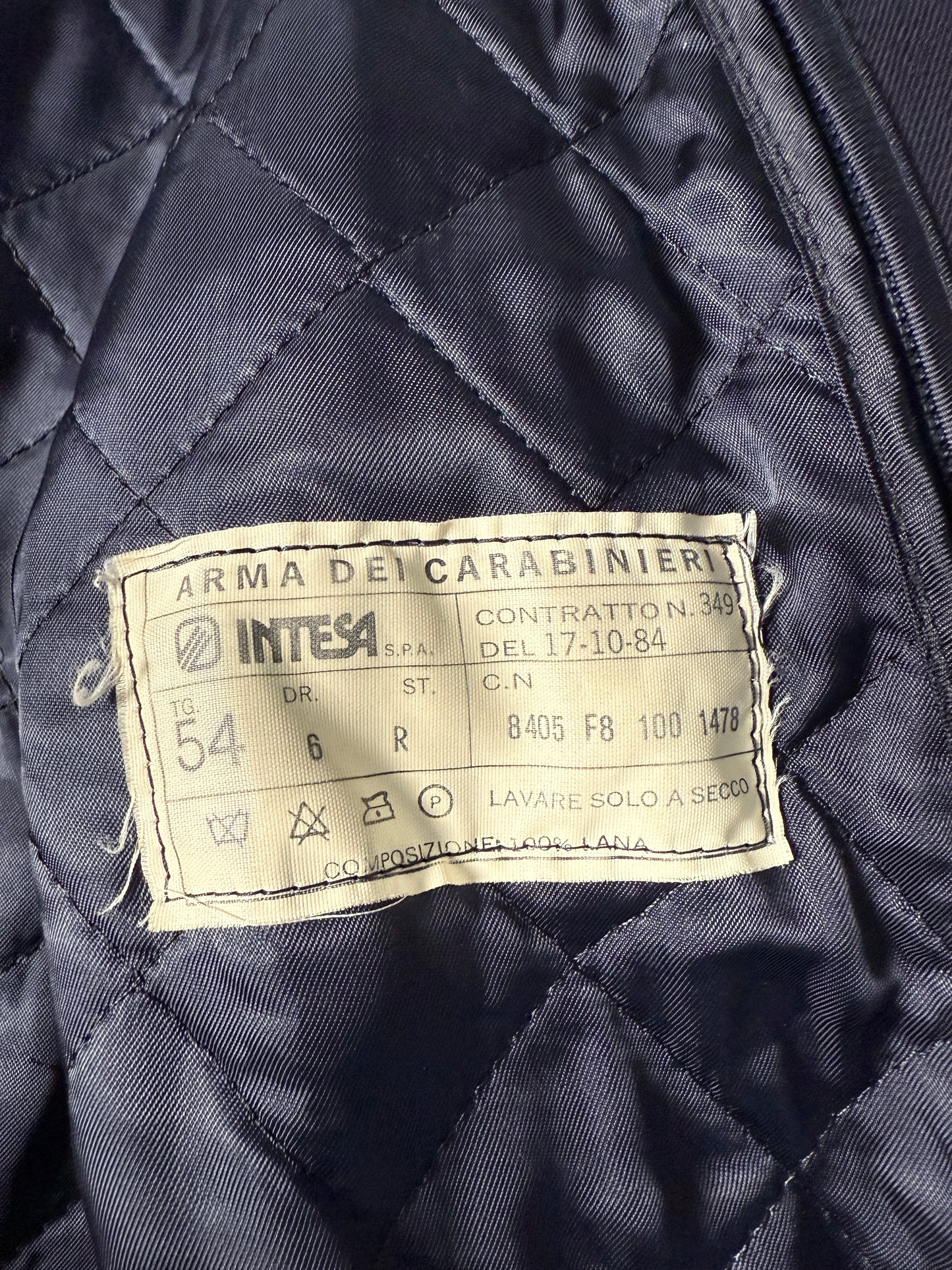 Soprabito doppiopetto Arma dei Carabinieri anni ‘80 serge blu - tg. 48-50