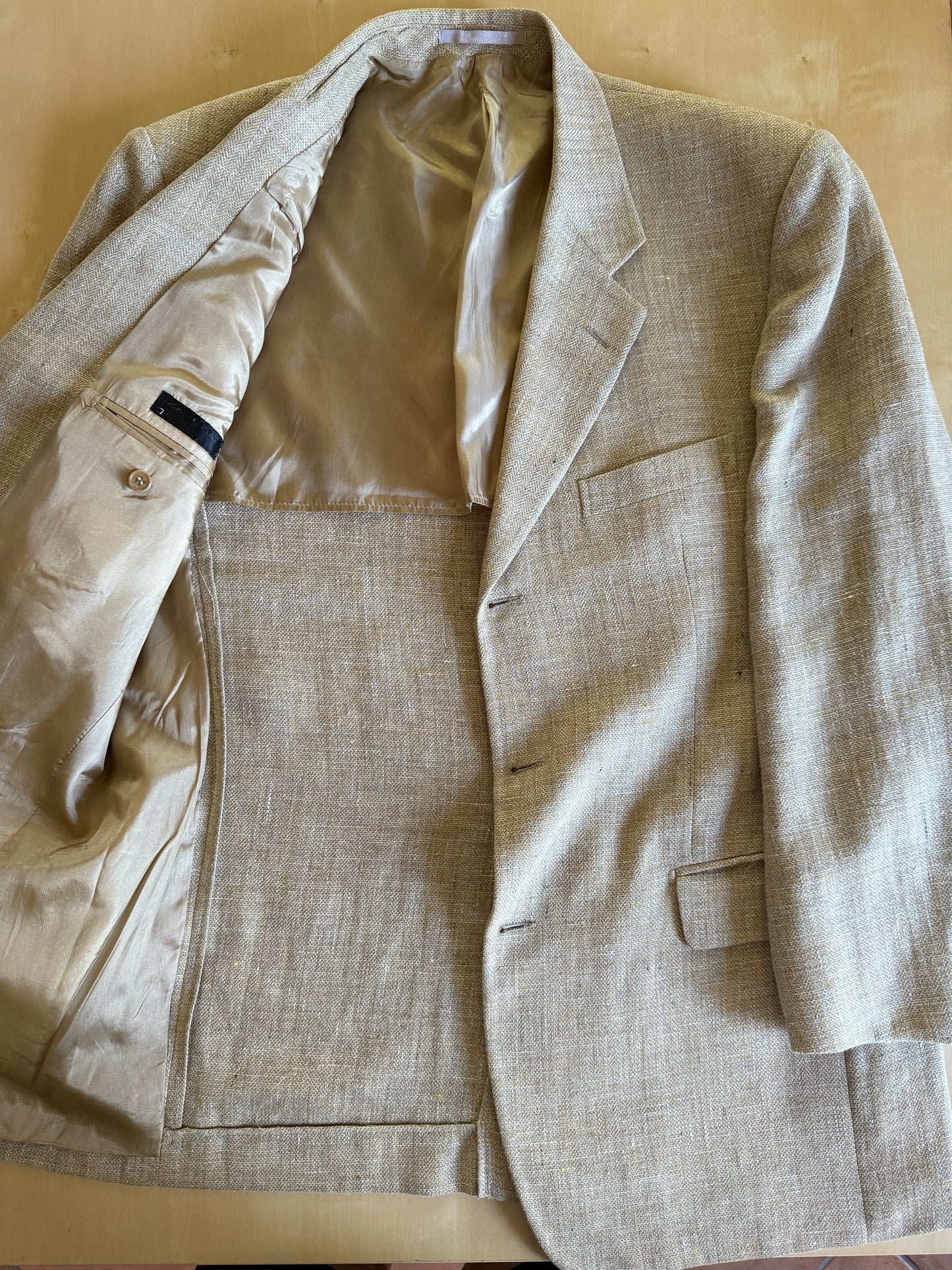 Giacca anni ‘90 in tela misto lino, lana e mohair - tg. 52/54