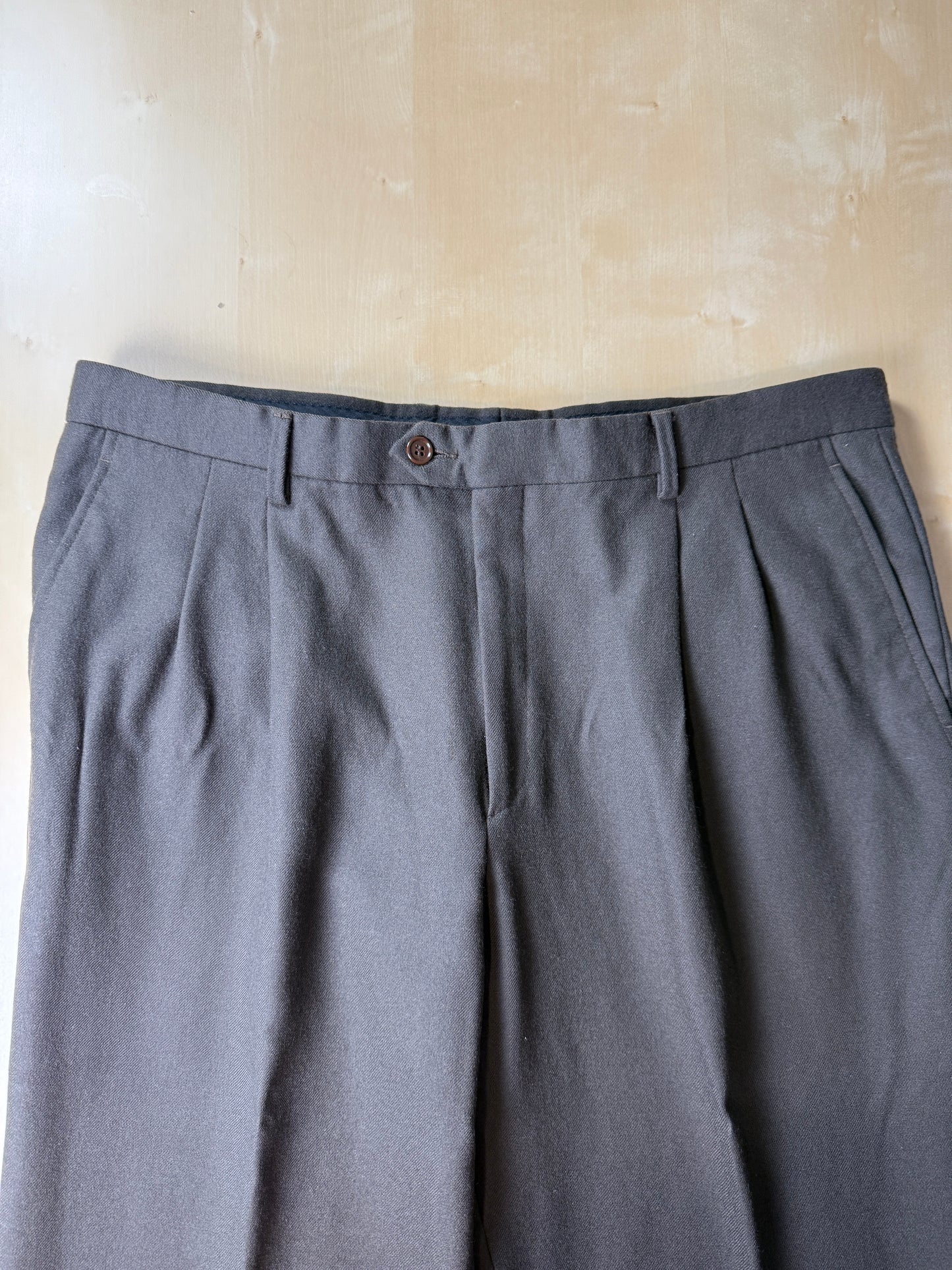 Pantaloni in flanella marrone scuro - tg. 54