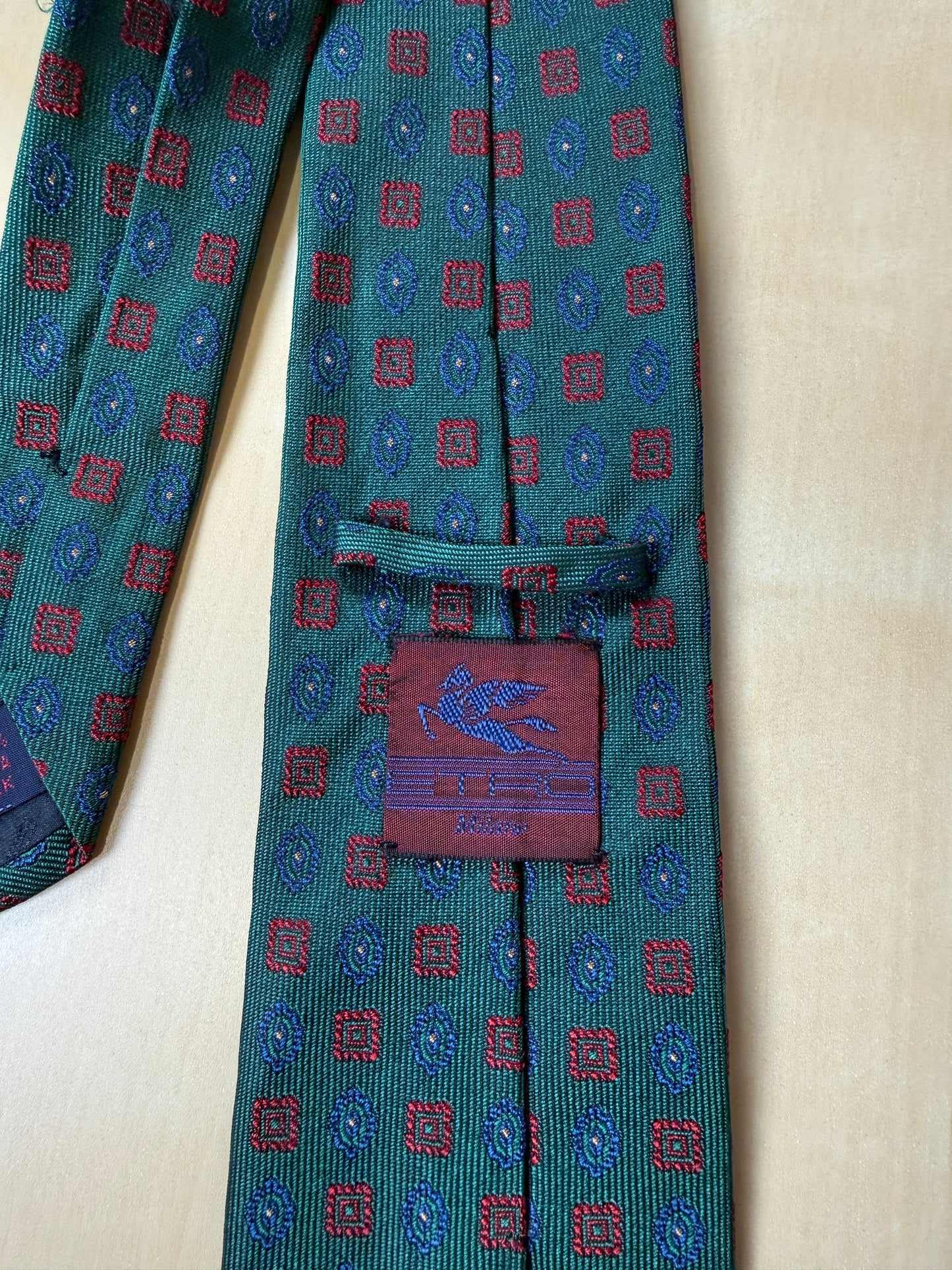 Cravatta Etro verde micro fantasia