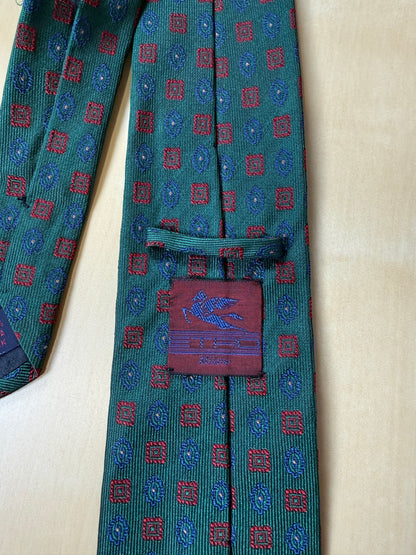 Cravatta Etro verde micro fantasia