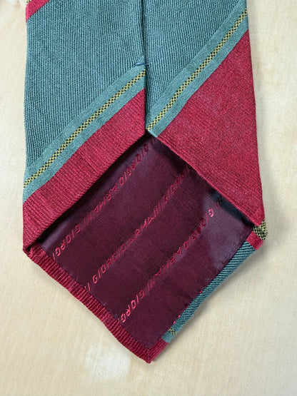 Cravatta Armani regimental vintage rosso verde
