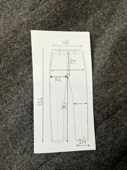 Pantaloni in tweed spinato donegal cachi/marrone (NOS) - tg. 46