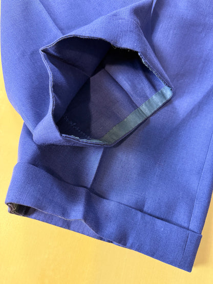Completo sartoriale F. Di Marco lino irlandese blu (doppio pantalone) - tg. 52 corta