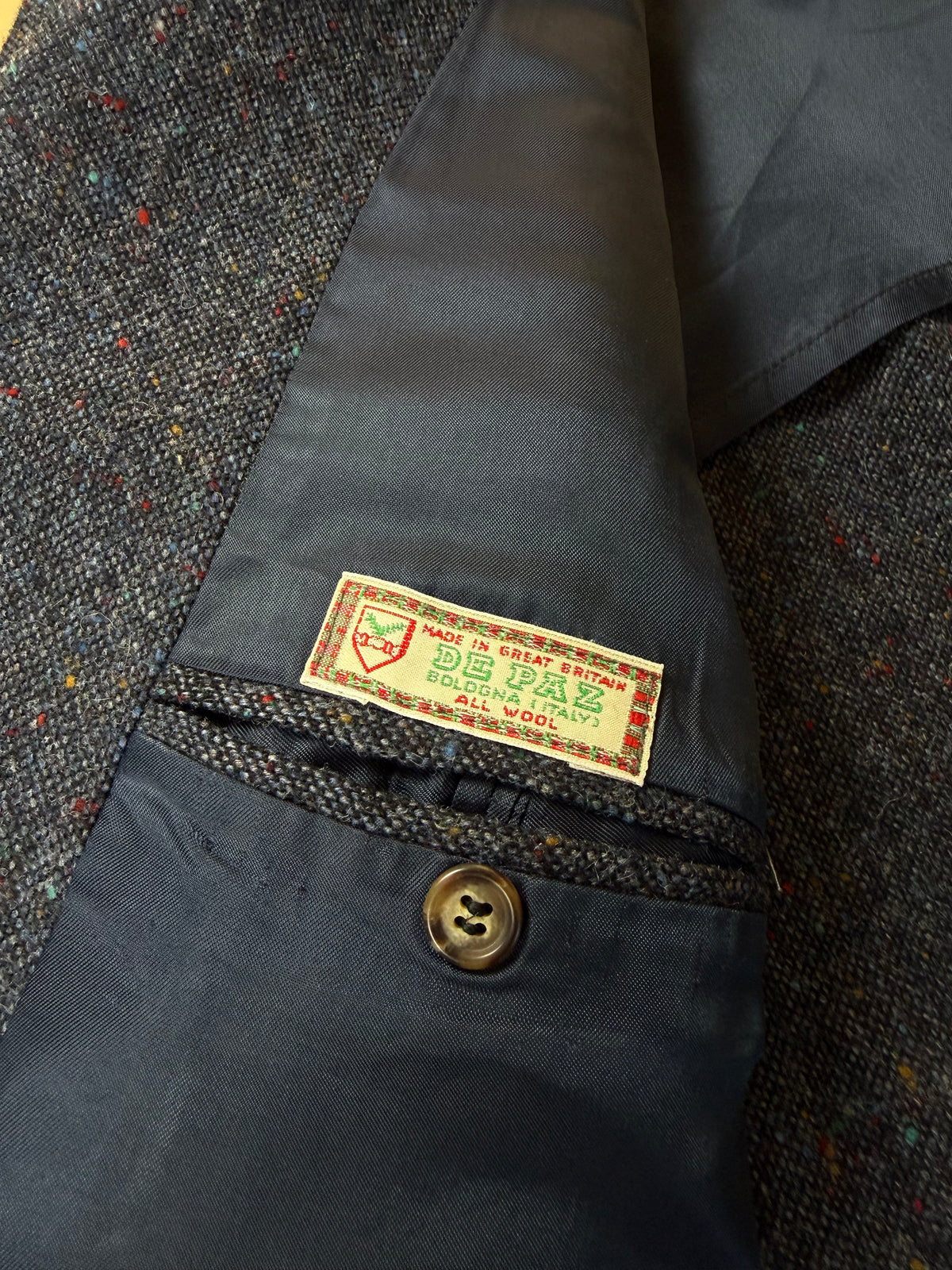 Giacca De Paz donegal tweed blu - tg. 56