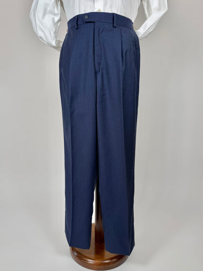 Pantaloni fresco lana blu anni '80 - tg. 48/50