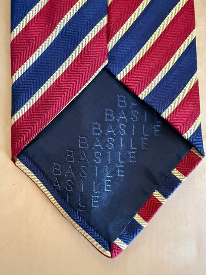 Cravatta regimental rosso blu trama spigata