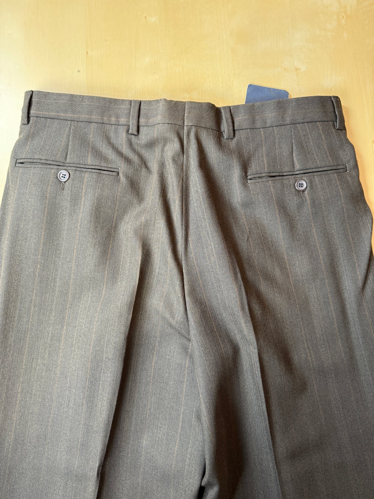 Pantaloni anni ‘80 flanella pettinata marrone scuro (NOS) - tg. 50