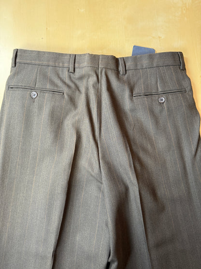 Pantaloni anni ‘80 flanella pettinata marrone scuro (NOS) - tg. 50