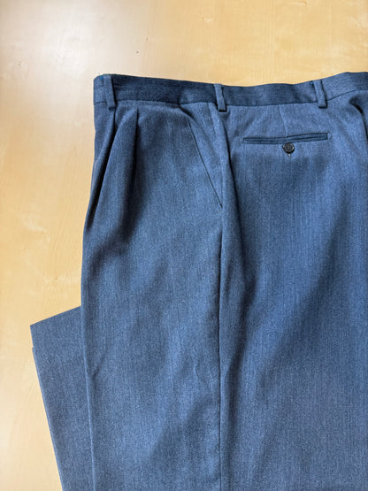 Pantaloni anni ‘80 flanella blu-azzurro mélange - tg. 56