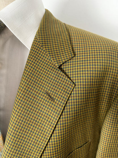 Giacca anni ‘80 flanella pied-de-poule verde - tg. 54