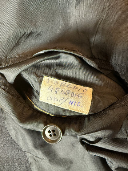 Completo su misura De Paz anni ‘70/‘80 antracite spigato - tg. 46/48