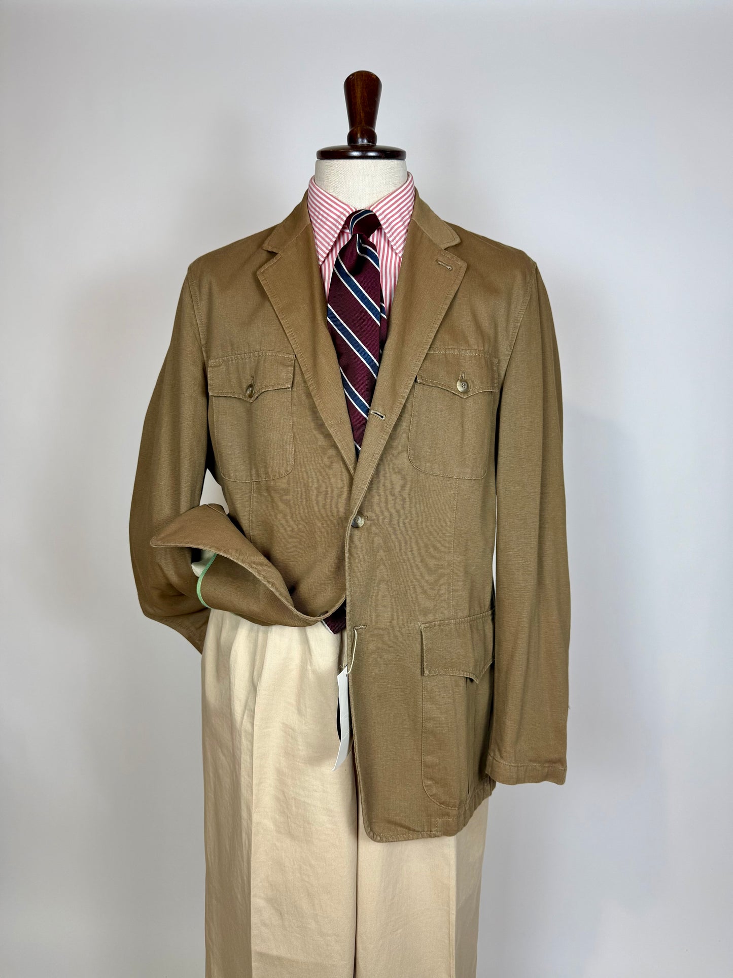 Giacca stile militare/sahariana in tela di cotone (nuova) - tg. 54