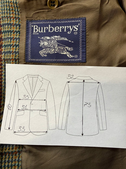 Giacca Burberrys anni ‘90 principe di Galles verde lana e cashmere - tg. 50 corta