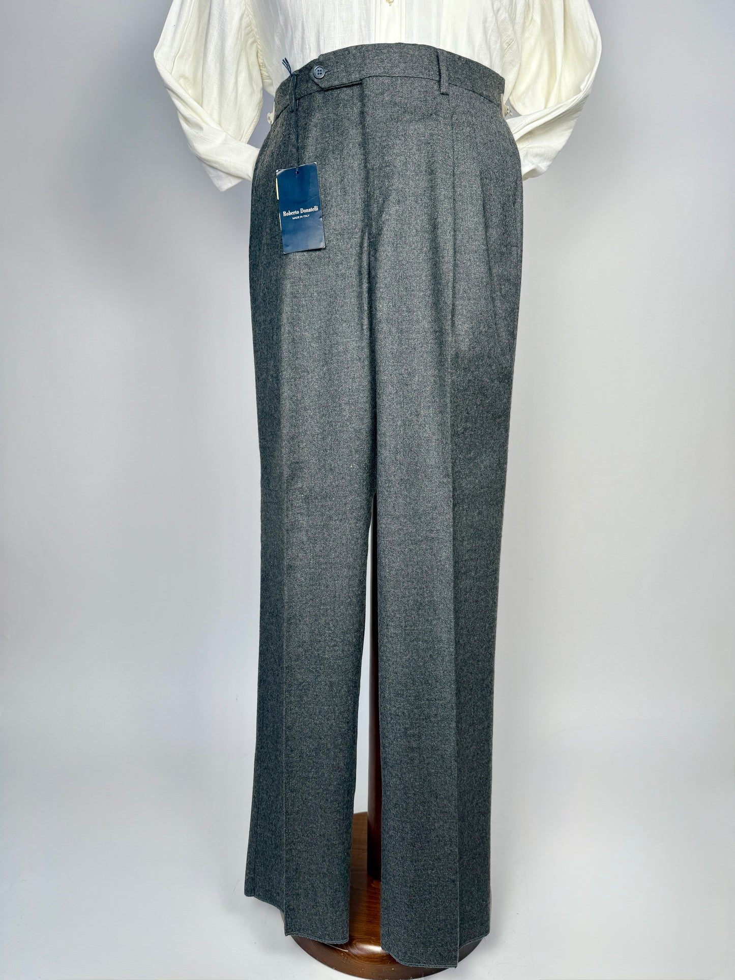 Pantaloni anni ‘80 flanella grigio medio (NOS) - tg. 46