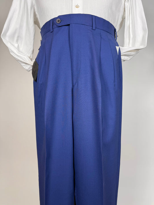 Pantaloni fresco lana blu china anni ‘80 (NOS) - tg. 46/48