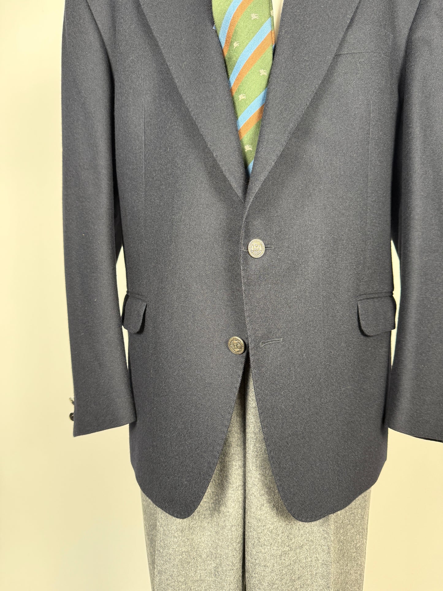 Blazer anni ‘70/‘80 flanella blu Marzotto - tg. 56/58